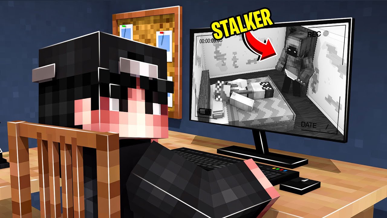 I Put SECURITY CAMERAS in Her House.. HE WATCHED HER SLEEP! (Minecraft)