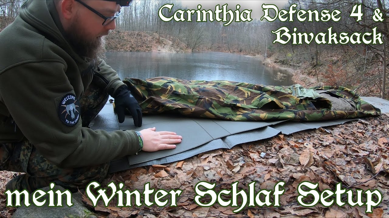 Mein Winter Schlaf Setup - mit Carinthia Defense 4 Schlafsack aus 7 vs. Wild & Biwaksack + BW Matten