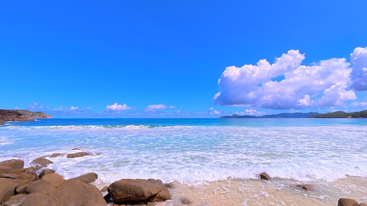 🏝 Pacific Island Paradise in Seychelles. Ocean 4K (12 HOURS)