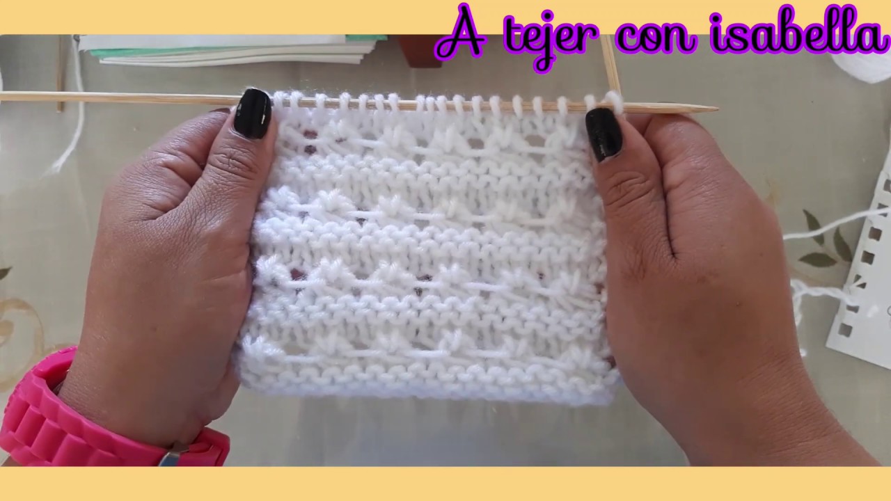 COMO TEJER CON DOS AGUJAS LINEAS HORIZONTALES PASO A PASO FACIL PARA PRINCIPIANTES No. 10