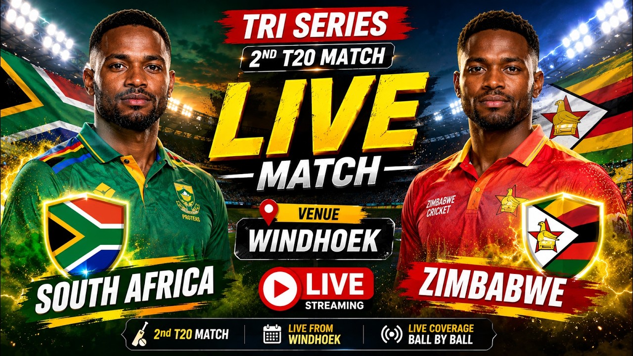 🔴Live South Africa vs Zimbabwe 2nd T20 LIVE | Tri Series | Live Cricket Score Commentary | Windhoek