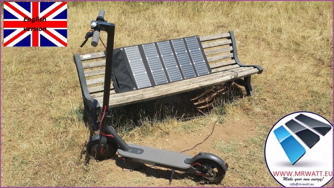 Foldable solar panel for charging electric scooters Xiaomi M365 and Segway Ninebot ES1 / ES2 / ES4
