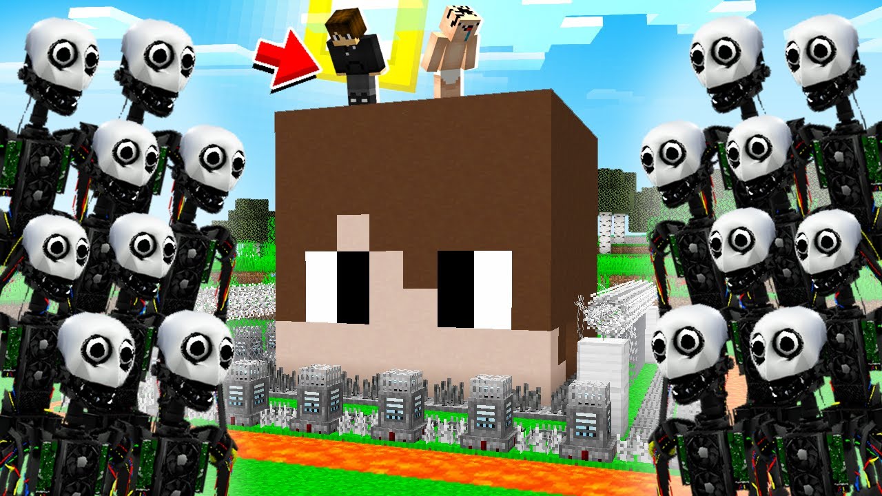 САМАЯ КРЕПКАЯ БАЗА ПРОТИВ 1000 РОБОТОВ ЭЛДЕРОВ В МАЙНКРАФТ! ЕНОТ И НУБИК MINECRAFT