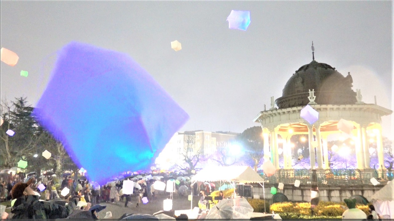 名古屋でスカイランタン ☆ 久屋大通 テレビトーヒロバ ☆ 鶴舞公園 2023.3.25