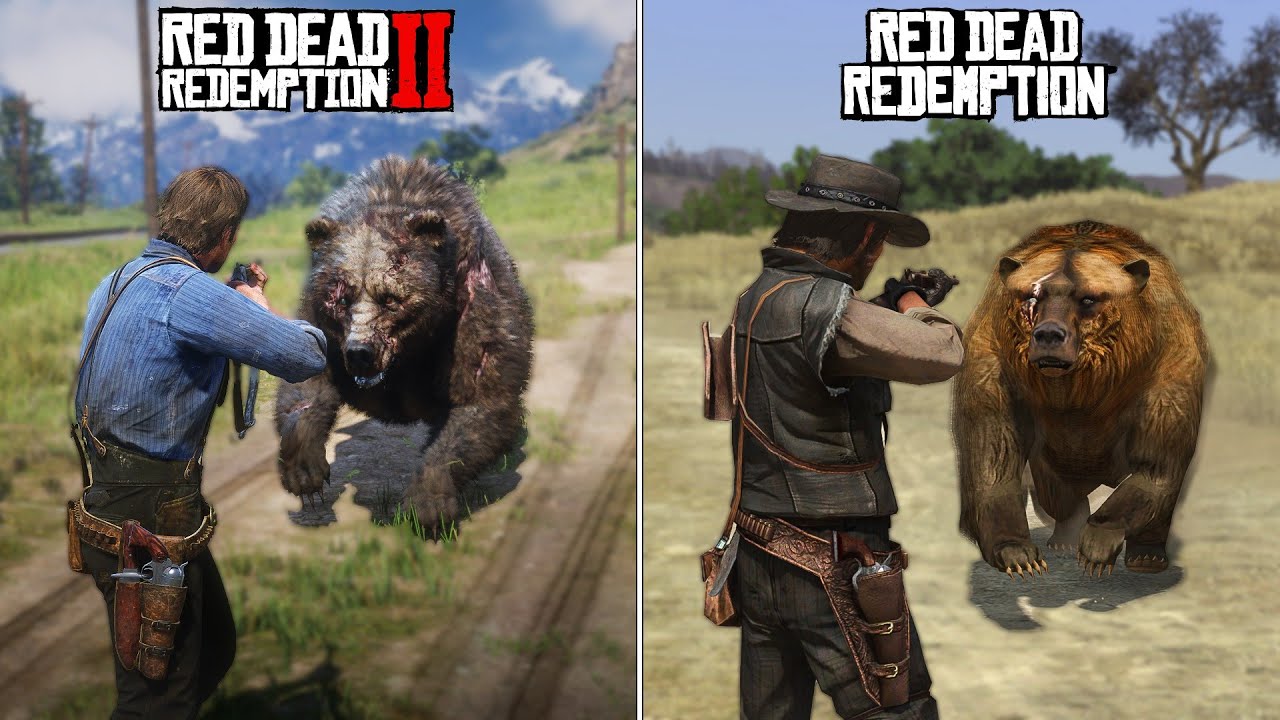 Rdr1 vs Rdr2 - Bear Attack Animation (Evolution)
