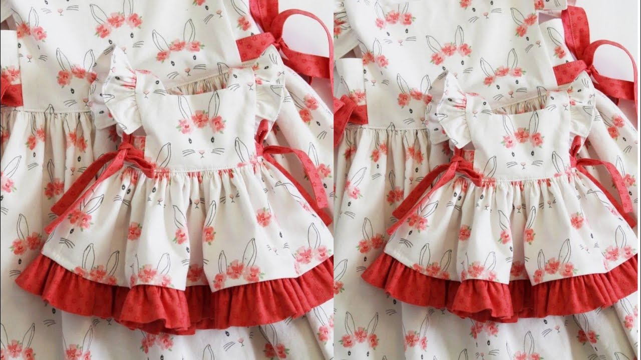 Baby Frock/Pinafore Baby Frock With Side Dori Cutting and Stitching