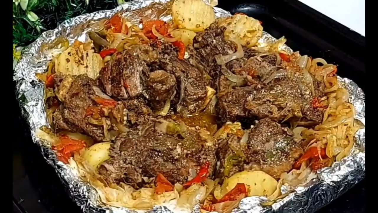 وصفة العيد ورقة لحمة لوز(رقبة ضاني )بالبطاطس خفيفة وصحية ولذيذةجدا 👌👌