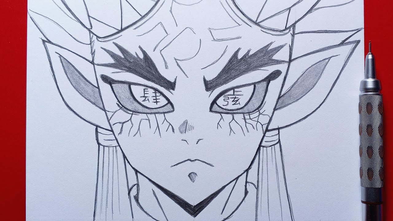Easy to draw | How to draw Hantengu ( Upper Moon 4 ) step-by-step | Demon Slayer