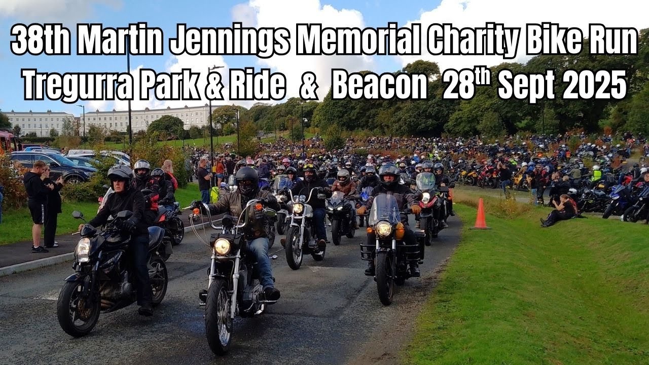 Martin Jennings 38th Memorial Motorcycle Run 2025 Tregurra Park & Ride and Beacon Cornwall England