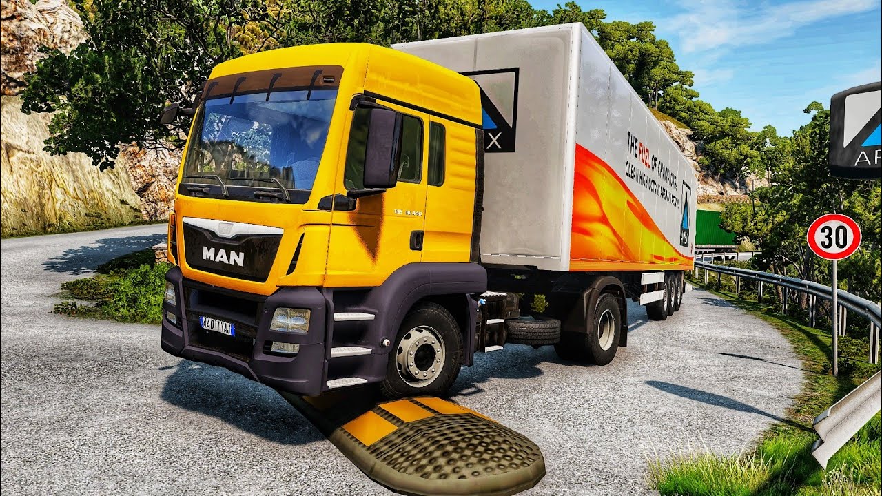 Cars Trucks vs SpeedBumps | BeamNG.drive