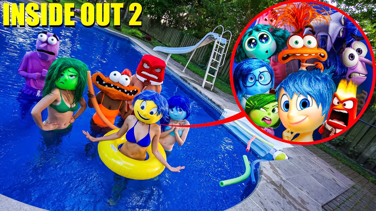 INSIDE OUT 2 EMOTIONS POOL PARTY IN REAL LIFE! (INSIDE OUT 2 MOVIE)
