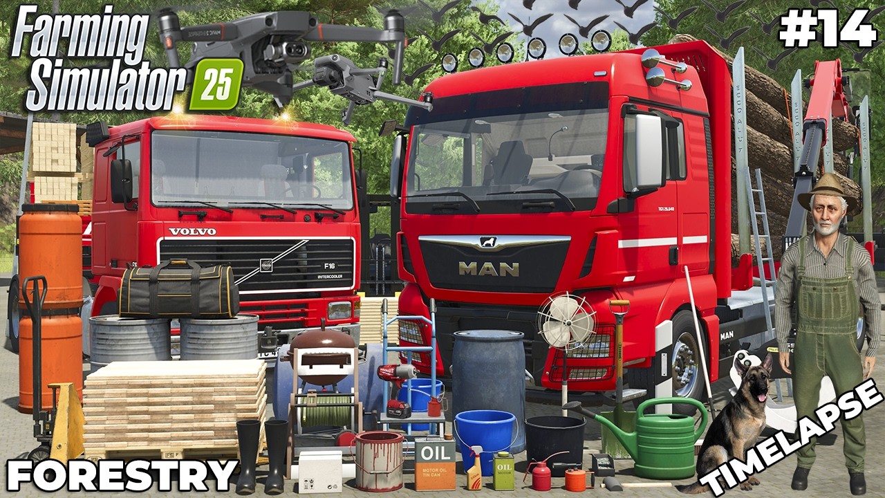 FROM FOREST TO SAWMILL – HAULING LOGS & SELLING PRODUCTS 🏭 | FORESTRY | Farming Simulator 25 | EP 14