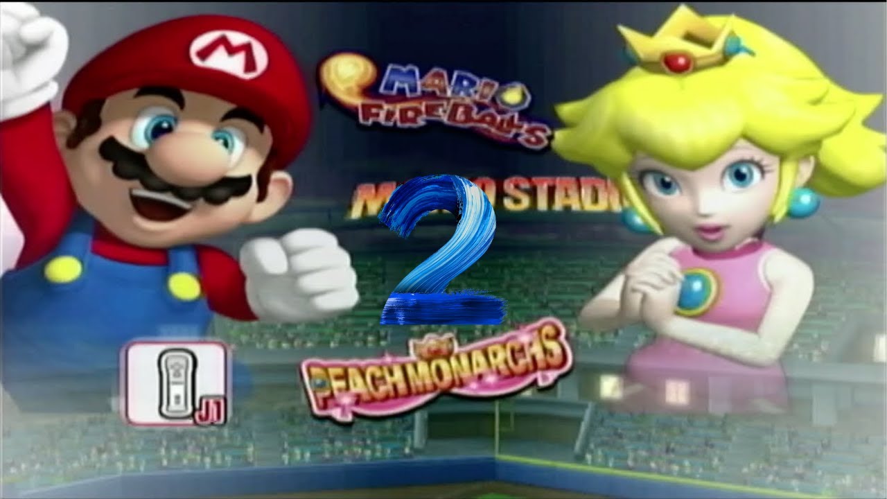 Mario Super Sluggers: Mario Fireballs vs Peach Monarchs #2 Gameplay HD