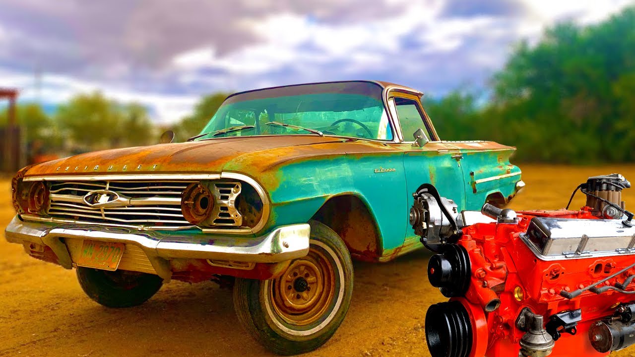 ABANDONED 1960 el Camino revival, engine, suspension and brake work!