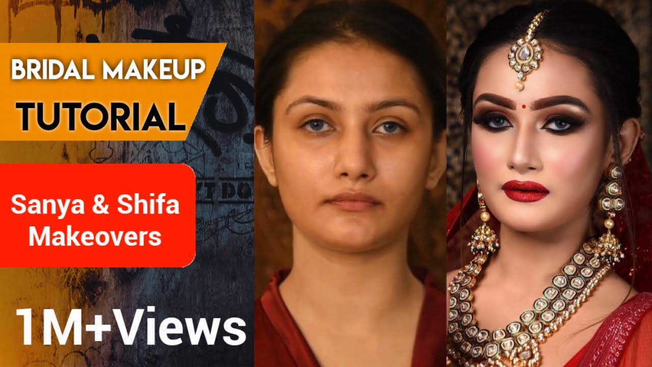 Double Eyeshadow Bridal Makeup Tutorial By Sanya And Shifa | Best Makeup Academy In Delhi