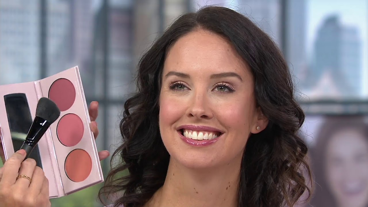 bareMinerals Gen Nude Powder Blush Palette w/ Dual Finish Blush Brush on QVC