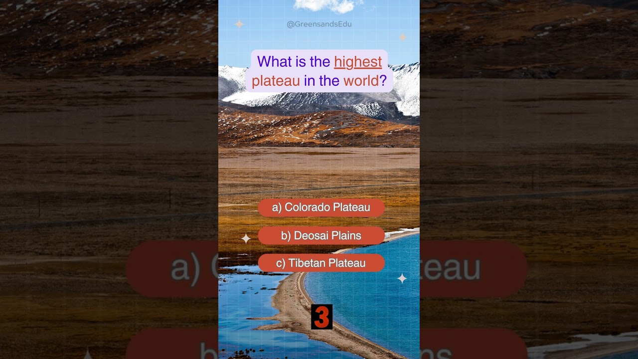 What is the highest plateau in the world? #worldquiz #planetquiz #highest #plateau #funtrivia #quiz