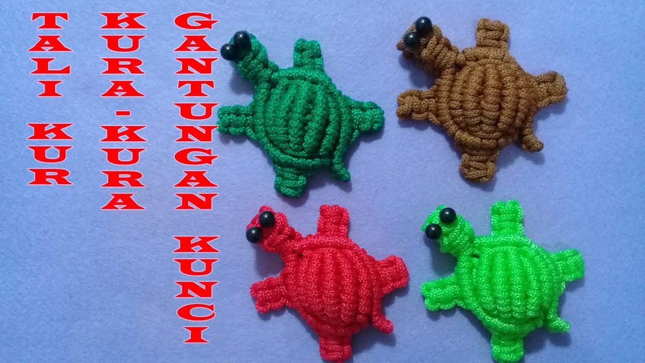 Souvenir//Gantungan Kunci Kura-Kura  Tali Kur //Rope turtle key chain // Macrame //Tutorial // Penyu