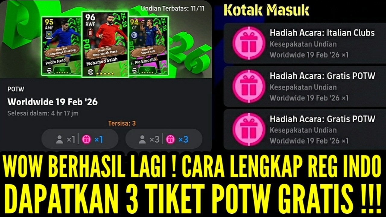 W0W BERHASIL ! CARA LENGKAP REG IND0 BISA DAPATKAN 3 TIKET P0TW GRATIS ! GATCHA 3 KALI P0TW GRATIS !