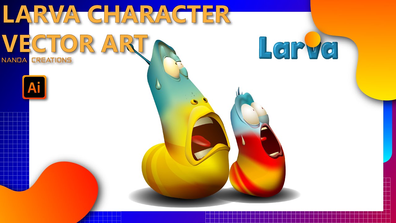 Larva cartoon character design in illustrator 2020 | Nanda Creations