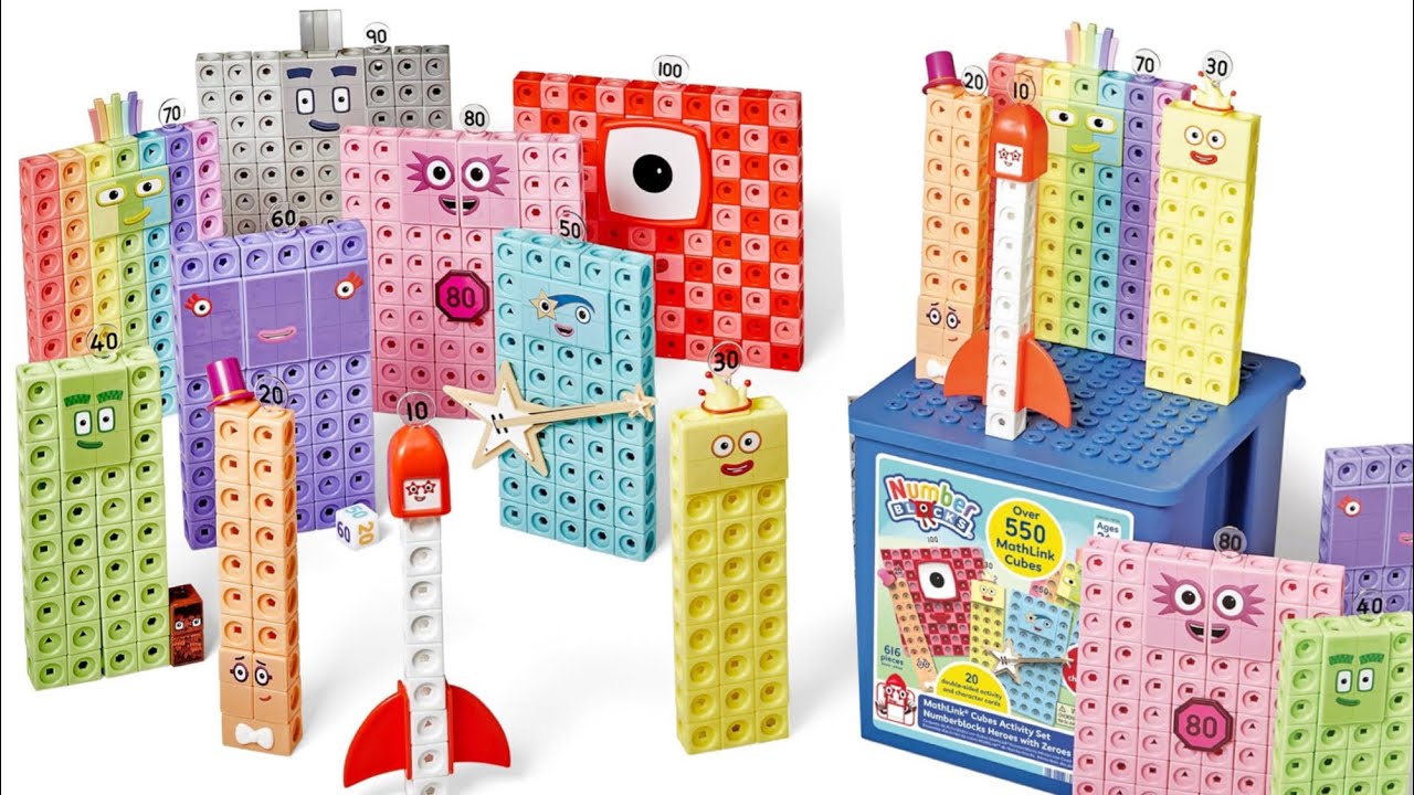 Numberblocks Heroes with Zeroes MathLink Cubes Activity Set unboxing new numberblocks toys 0-100