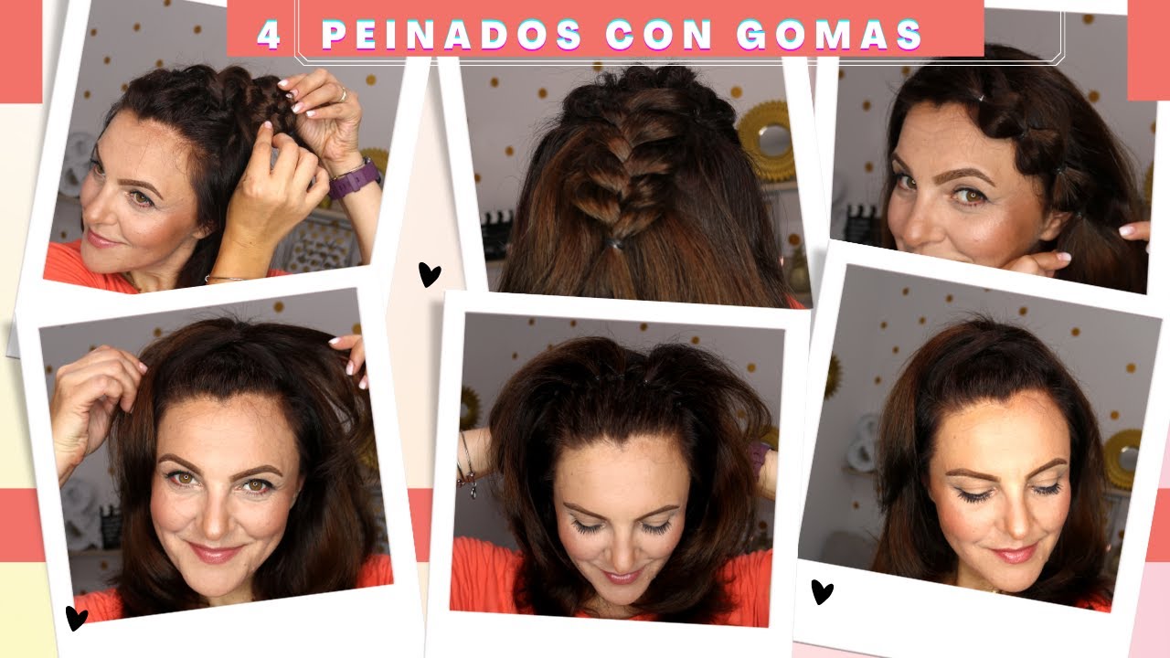 4 PEINADOS CON GOMAS ESLASTICA #PEINADOS #FACILES