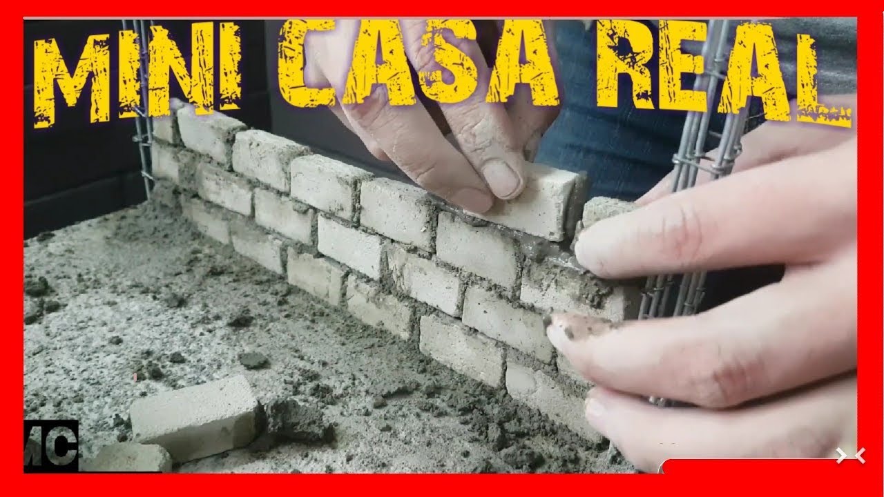 MINI CASA  CON PISCINA::: pegando mini ladrillos::: model house part #3