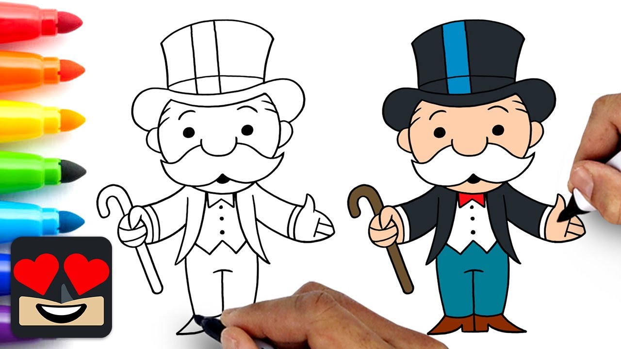 How To Draw Monopoly Man