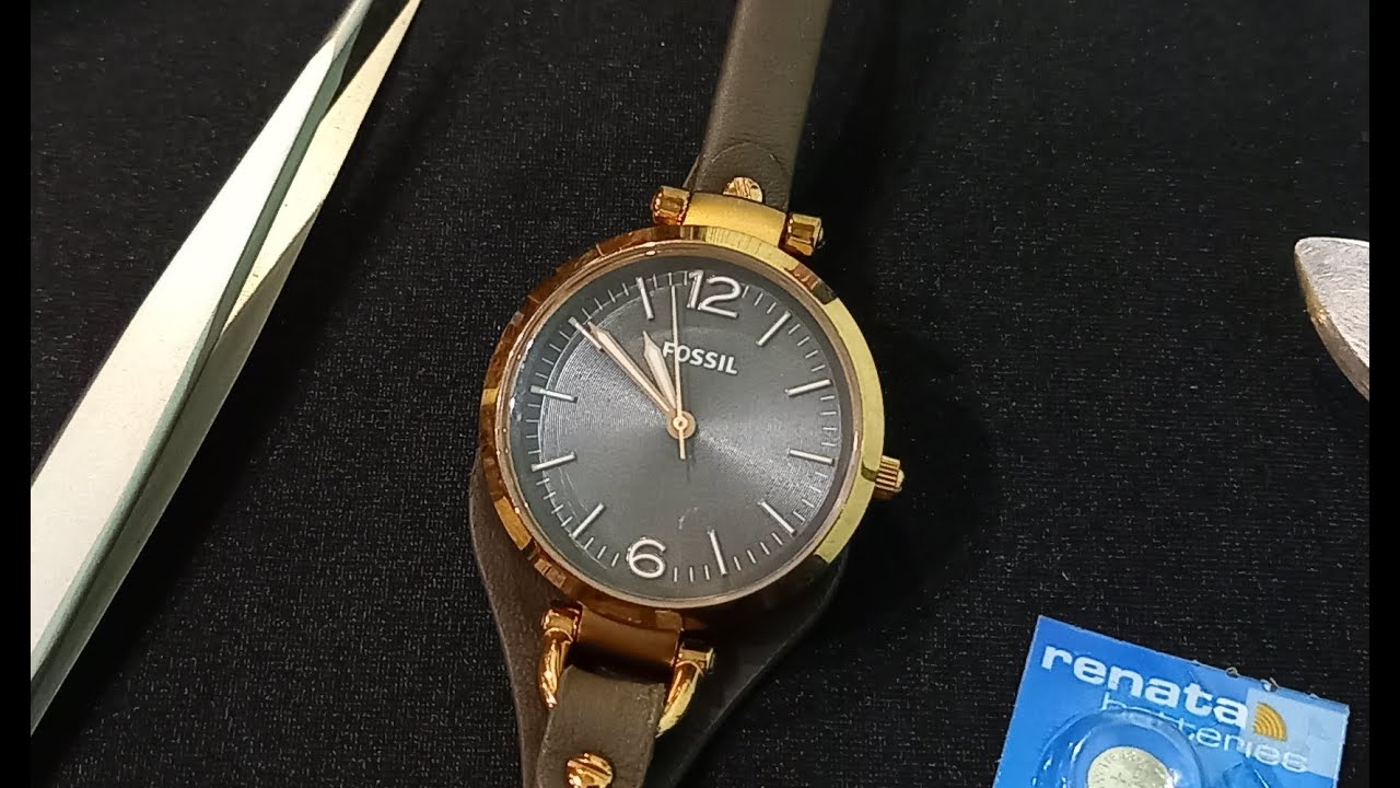 FOSSIL GEORGIA ES3077 battery change replacement Schlüssel Batteriewechsel Batterie tauschen