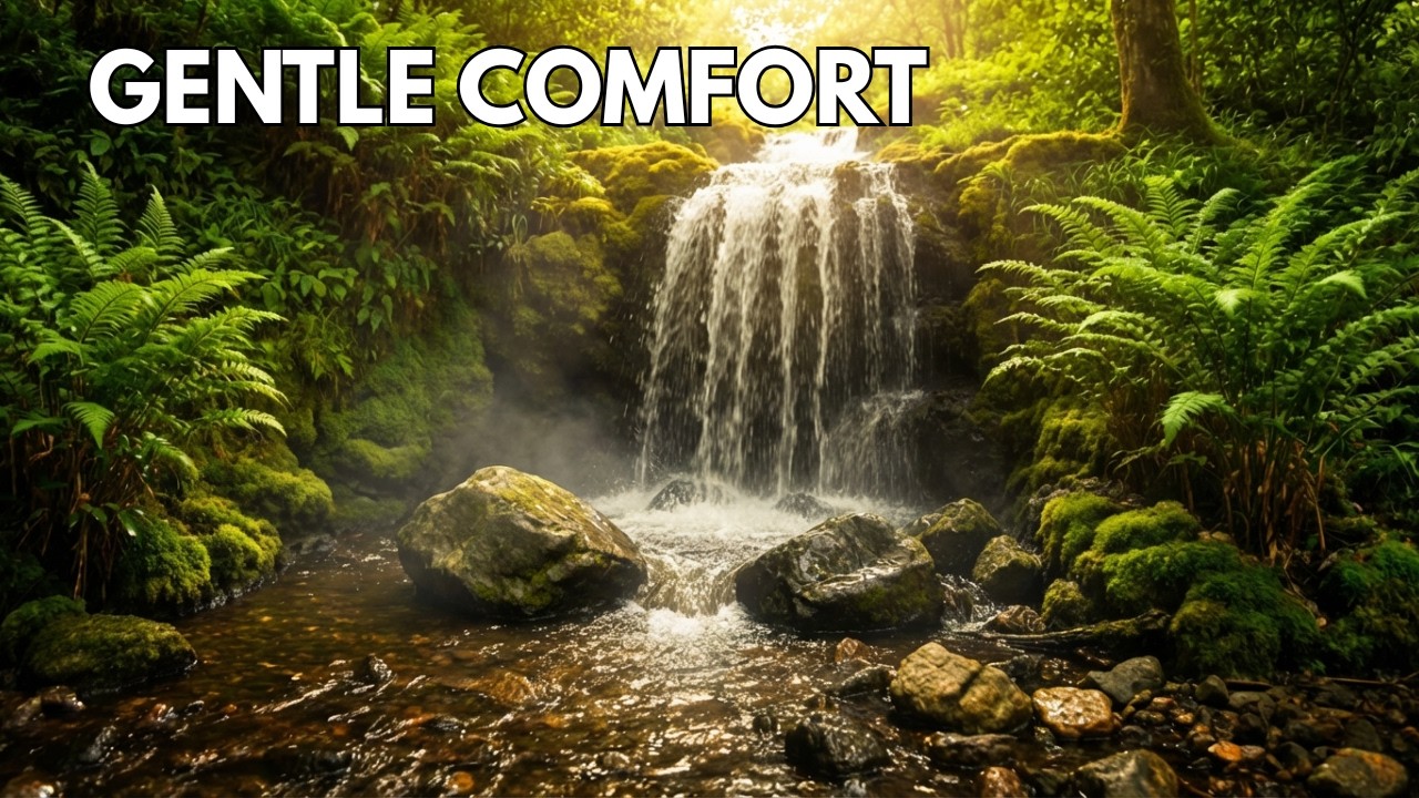 Waterfall Gentle Stream Sound in forest . Waterfall Sounds, Flowing Water, White Noise for Sleep #1
