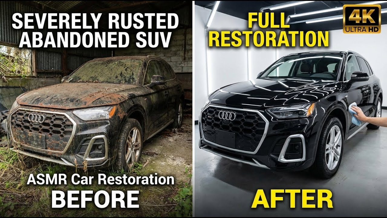 ASMR Car Restoration 2025 Audi Q5 Black — Severely Rusted Abandoned SUV Full Restoration