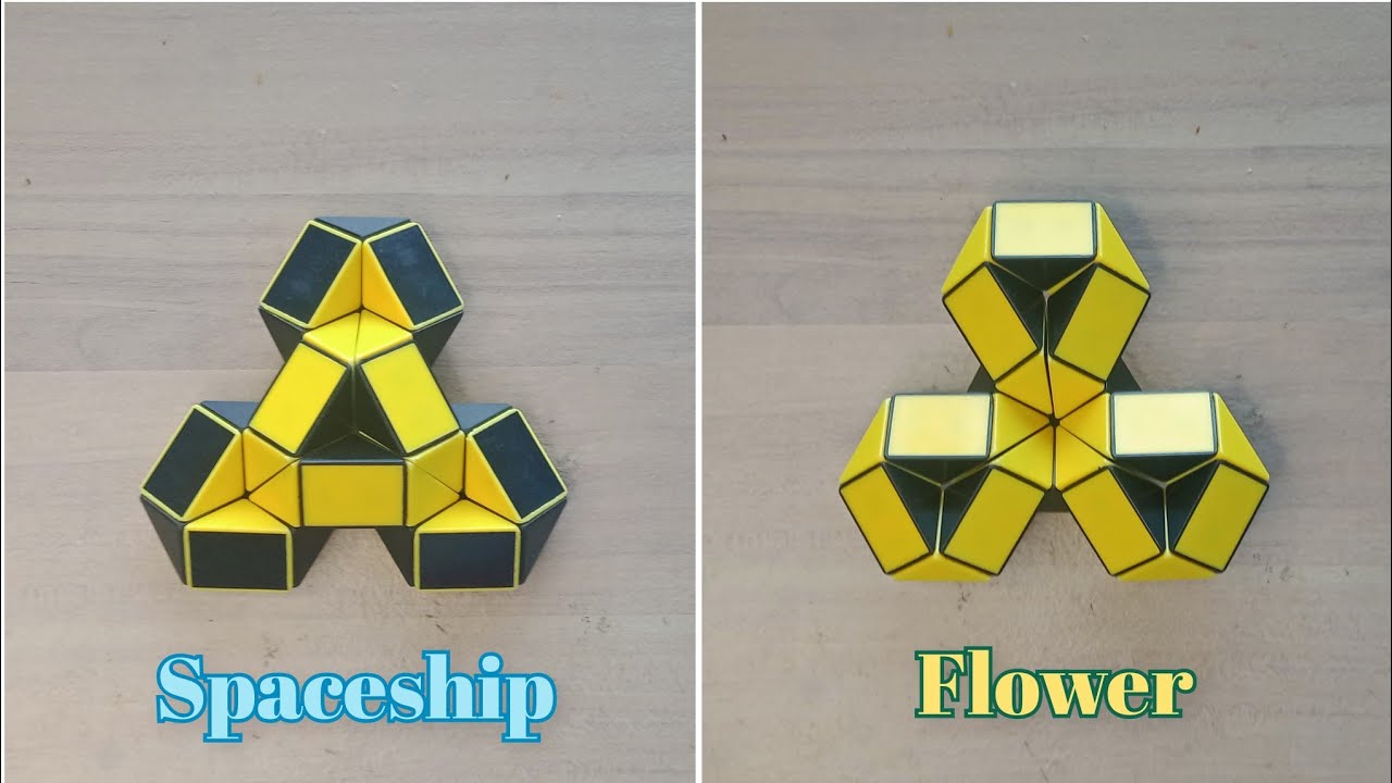 Membuat Spaceship / flower,  Tutorial Rubik snake 24,