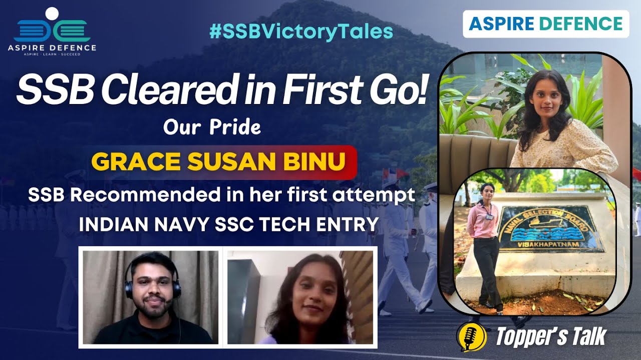 SSB Cleared in First Go! | Grace Susan Binu | Indian Navy SSC Tech Entry | Nailed it in First Try |