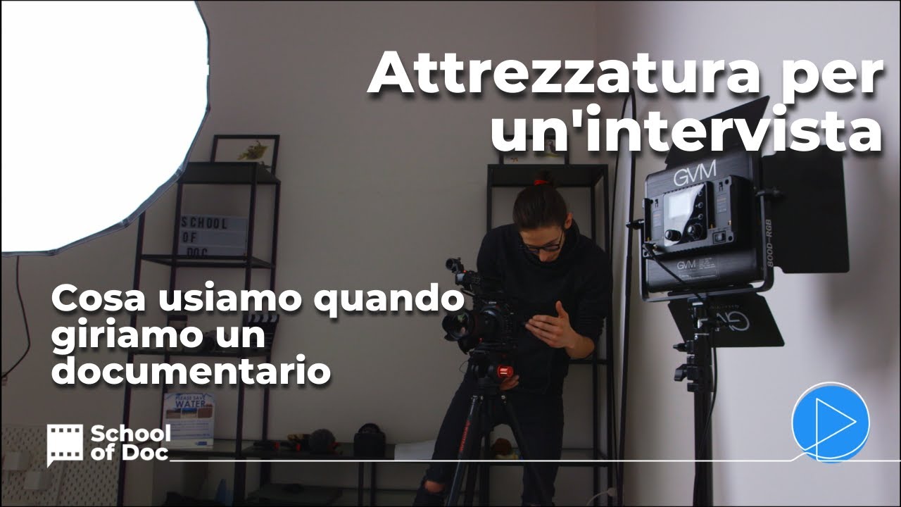 Attrezzatura per un'intervista tutto quello che usiamo quando giriamo un documentario