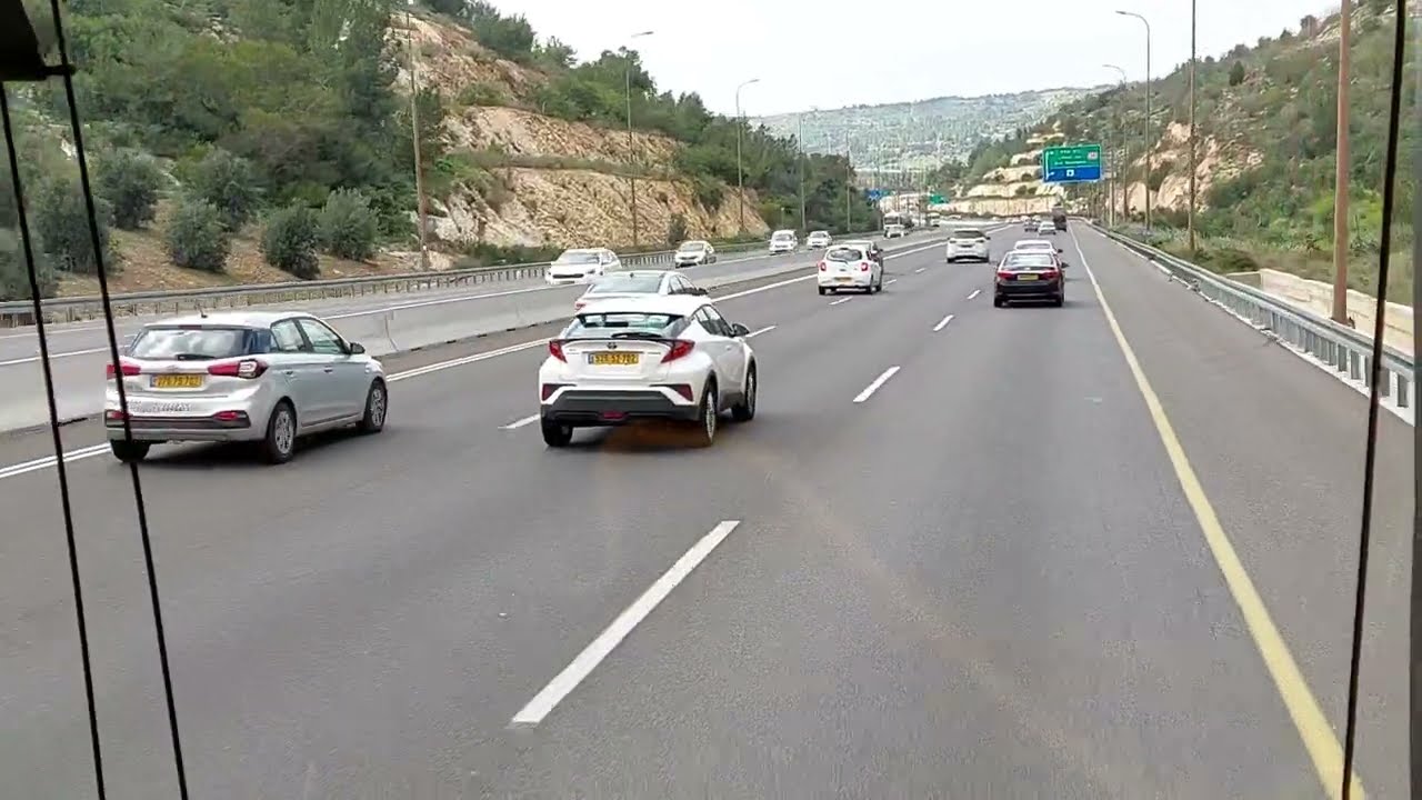 מירושלים לזכרון יעקב-צומת פרדיס דרך הכבישים 1, 6 ו-67 Jerusalem to Zichron Ya'akov via road 6