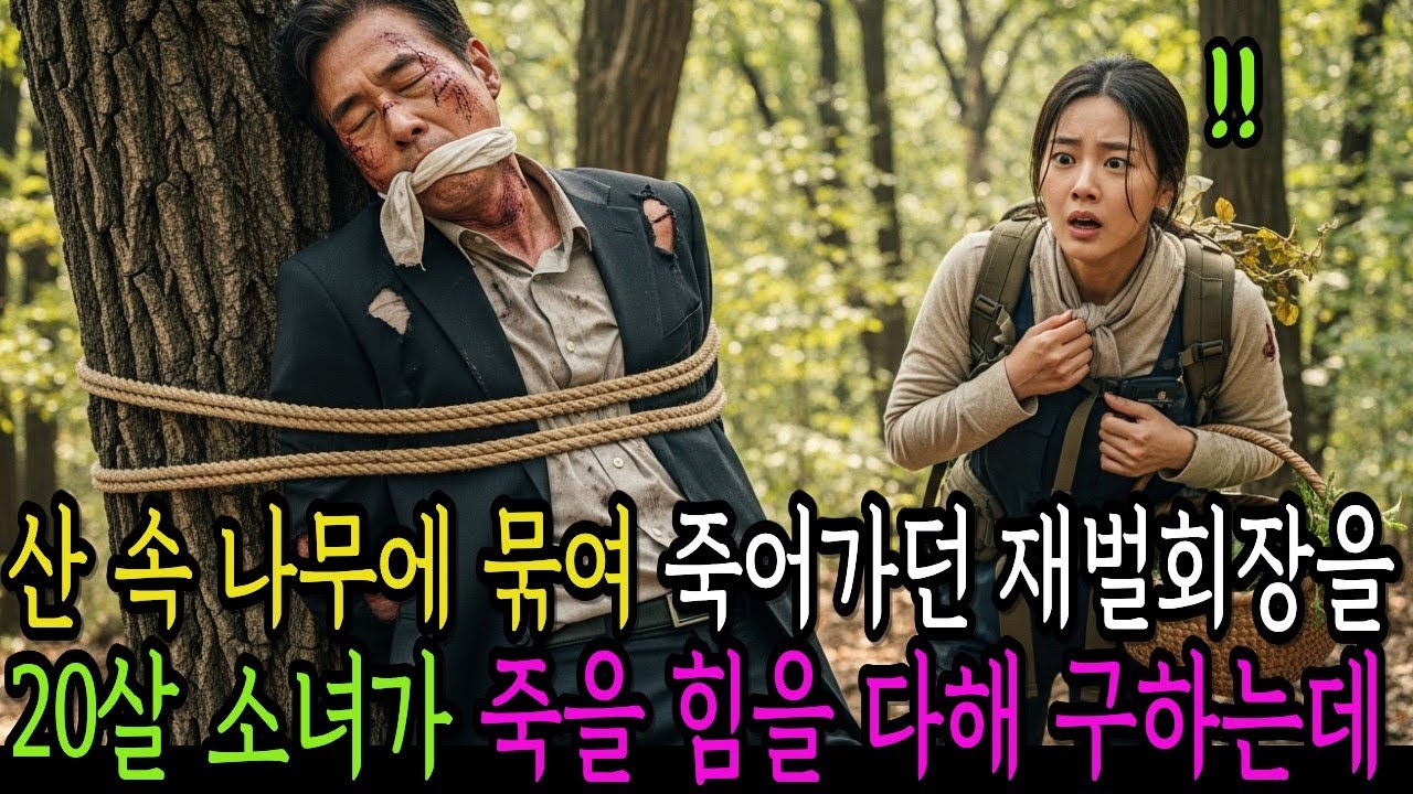산 속 나무에 묶여 죽어가던 재벌회장을 20살 소녀가 죽을 힘을 다해 구하는데..
