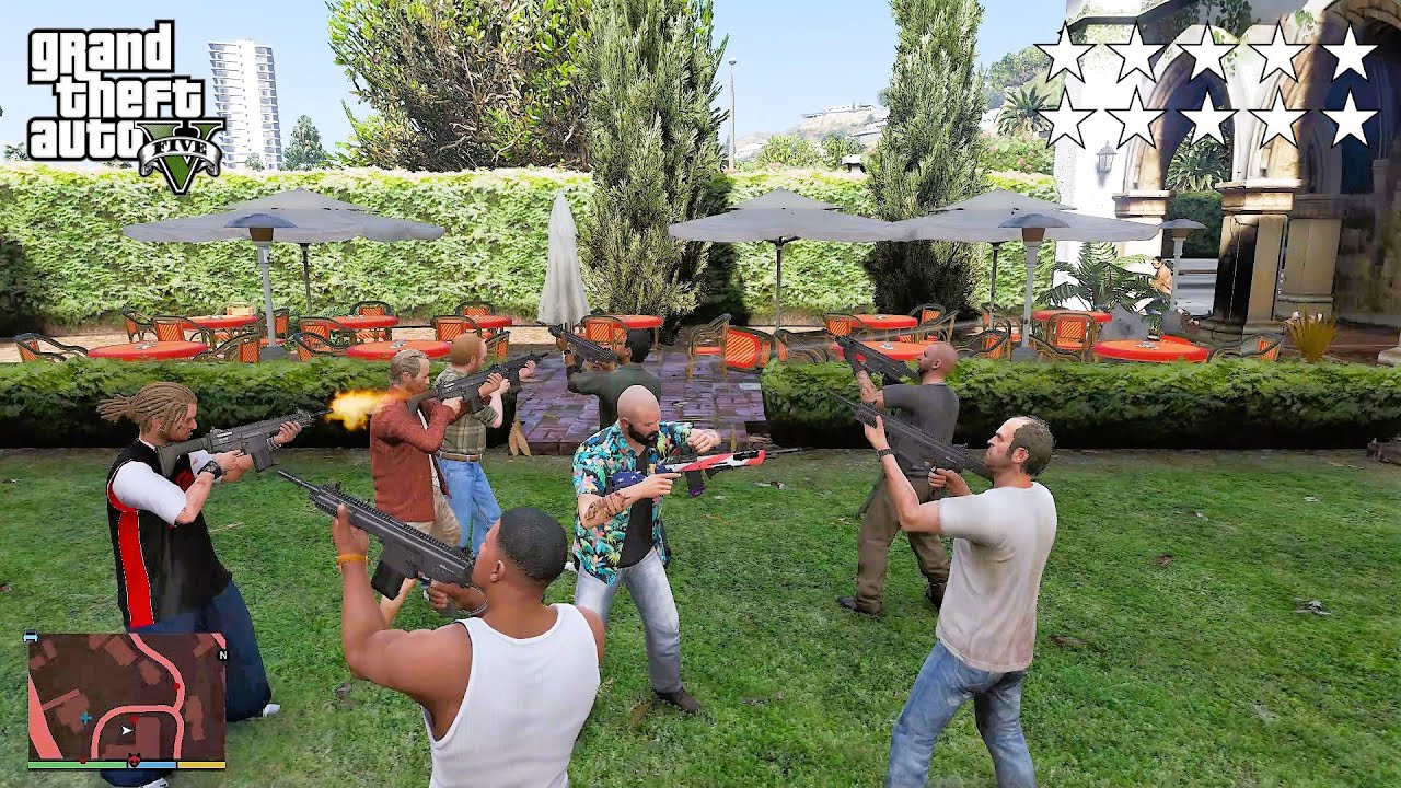 GTA 5 - Michael And Friends Ten Star Escape From The Gentry Manor Hotel