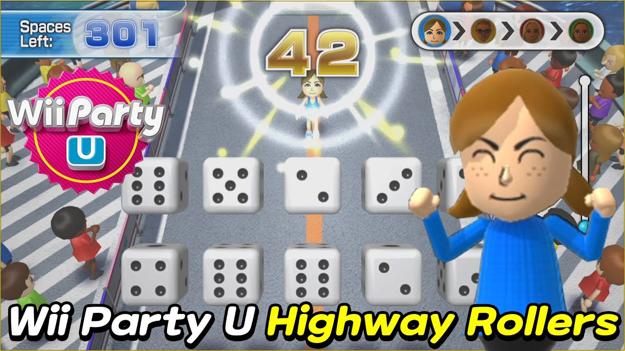 Wii Party U - Highway Rollers (Master Difficulty) Lucia vs Sara vs Elena vs Barry | AlexGamingTV