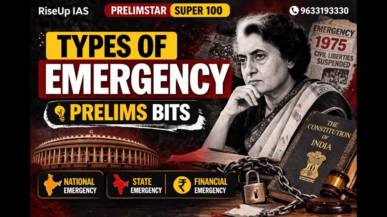 Types of Emergency | Indian Polity | PRELIMSTAR SUPER 100 | RiseUp IAS | UPSC PRELIMS 2026