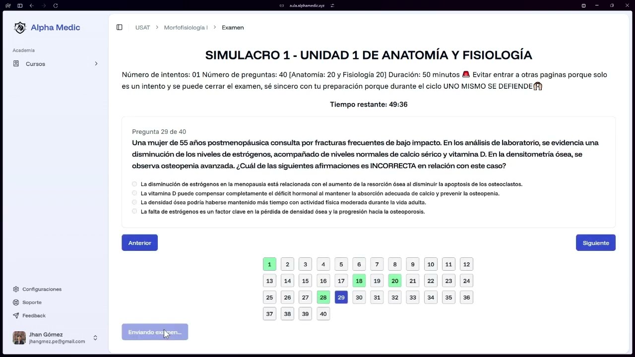 Aula virtual de AlphaMedic | Ex&aacute;menes