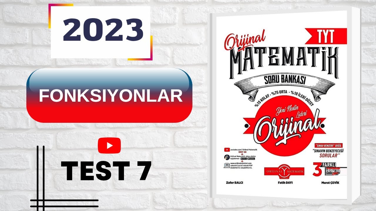 #orijinaltytmatematik(2023)ORİJİNAL MATEMATİK TYT ÇÖZÜMLERİ FONKSIYONLAR  TEST 7