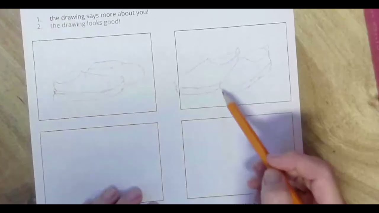 Drawing thumbnails for Shoe Drawing project