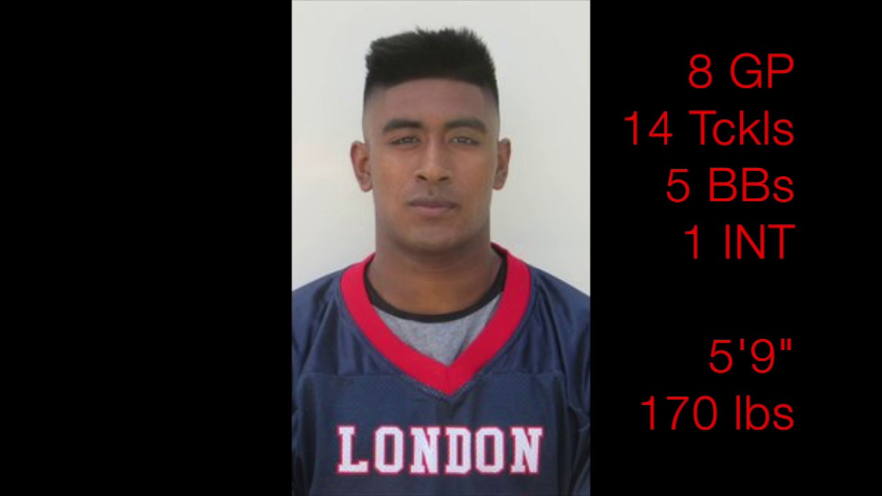 Isaiah Johns DB #34 London Beefeaters 2016 Season