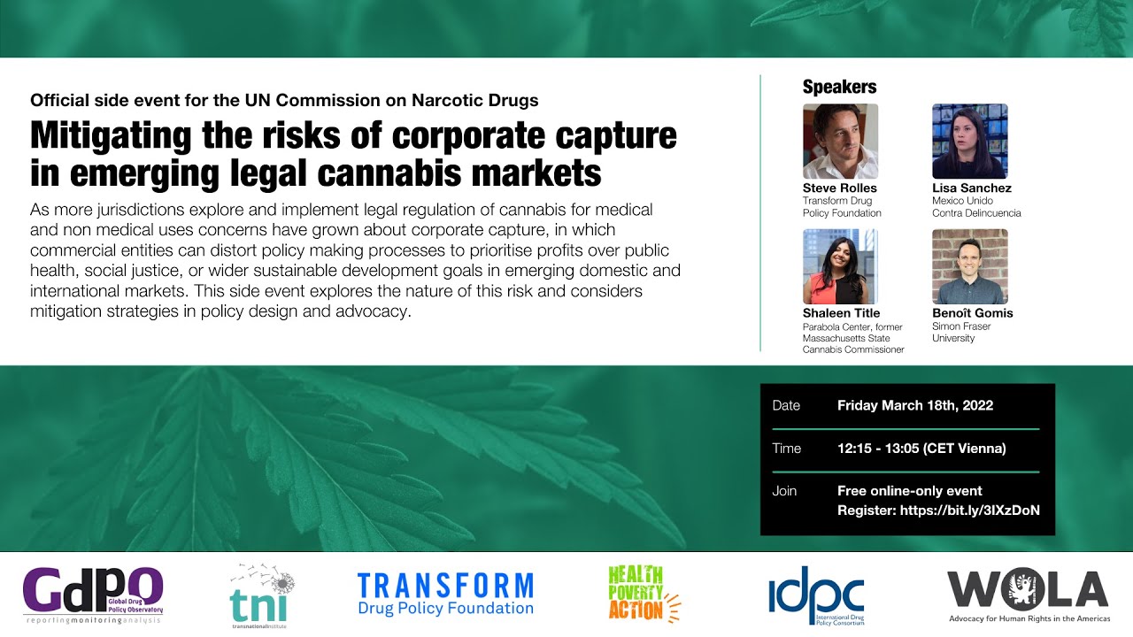 Mitigating the risks of corporate capture in emerging legal cannabis markets