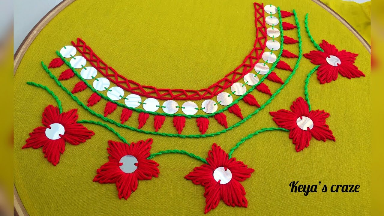 Eid Special | Phulkari Neckline Hand Embroidery by Keya's Craze