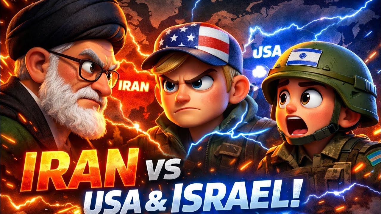 Iran vs US & Israel Explained in Cartoon 🌍 | Middle East Conflict Simple Explanation#Iran#Israel#USA