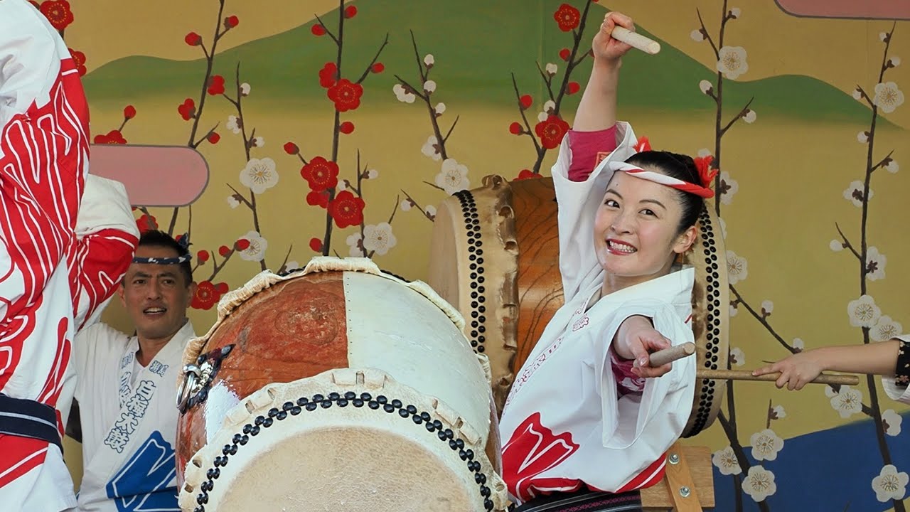 奉納演芸「白梅太鼓」その1  第63回梅まつり- 湯島天神（2020.2.11）