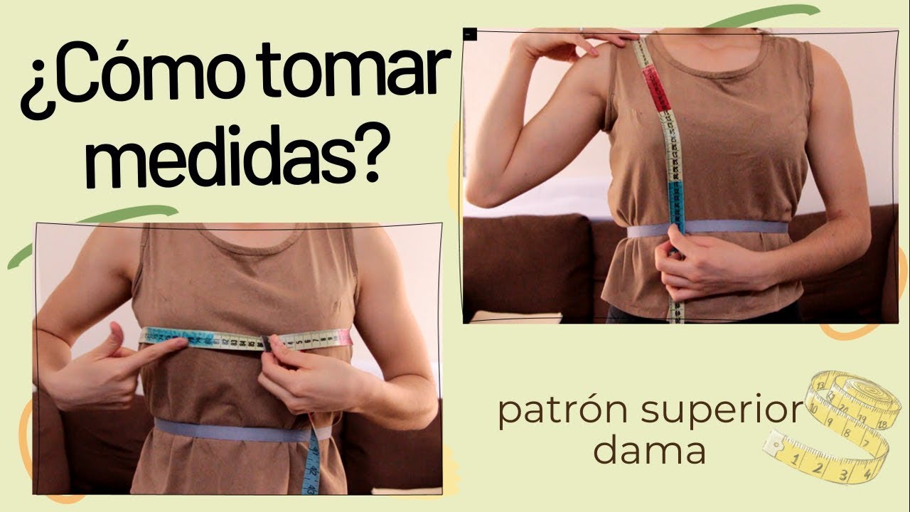Tomar medidas para patrón base superior de dama | trazo frontal y trasero