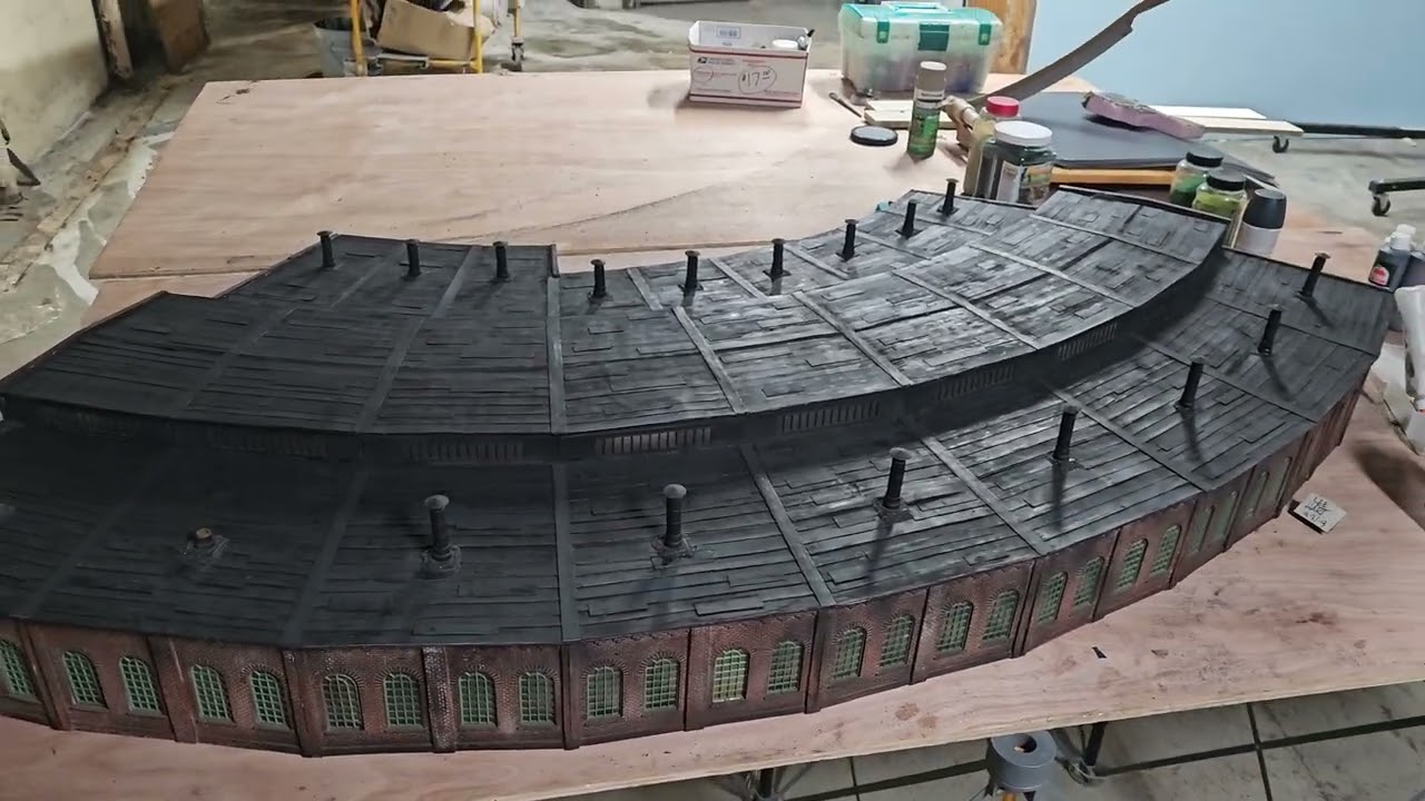 Finishing Up A Giant O Scale Roundhouse!