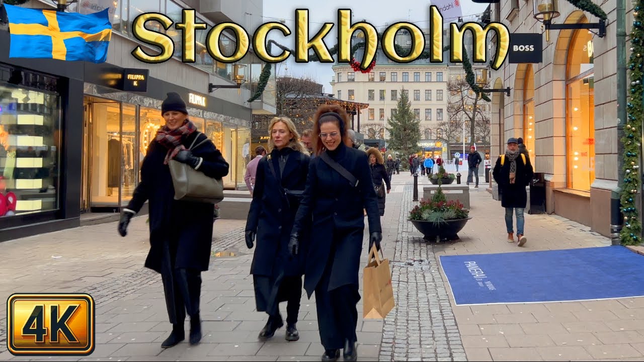 Sweden: Stockholm City Walk – Drottninggatan to NK in 4K